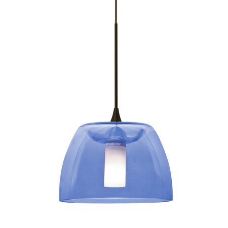 Besa Lighting Spur Cord Pendant, Blue, Bronze, 1x5W LED 1XT-SPURBL-LED-BR